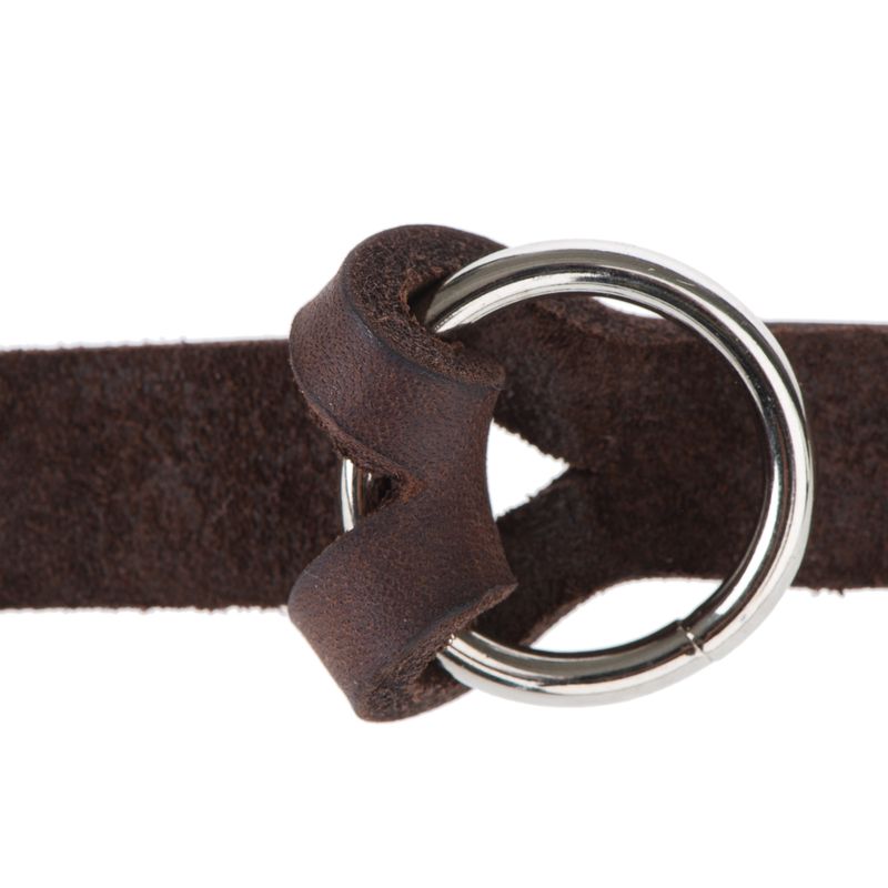 Heim Plaited Leather Double Dog Lead - Brown 220cm