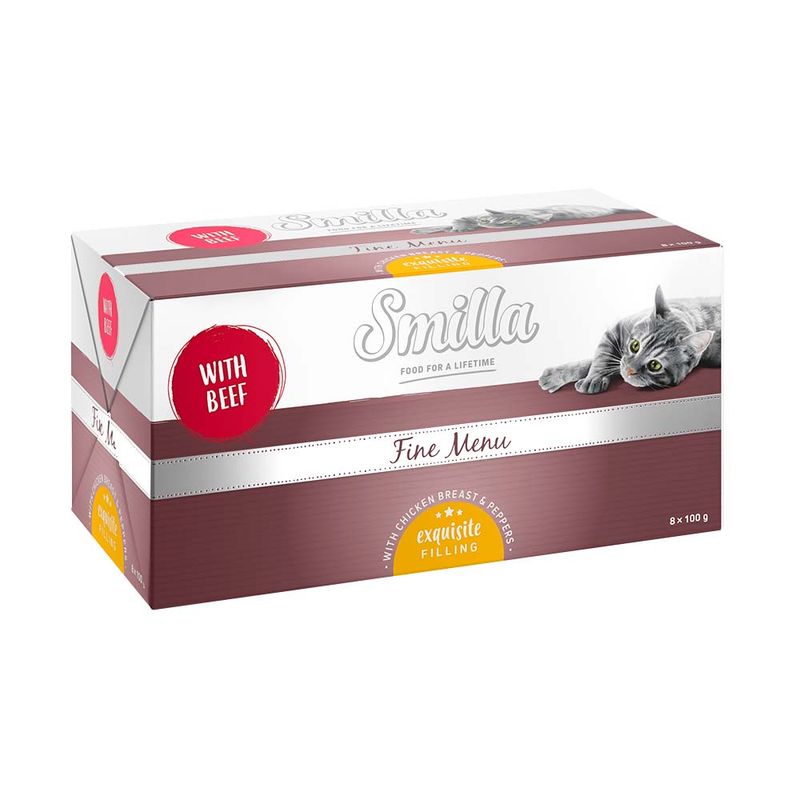 Smilla Fine Menu Exquisite Filling Saver Pack: 24 x 100g Beef with Chicken Breast & Peppers