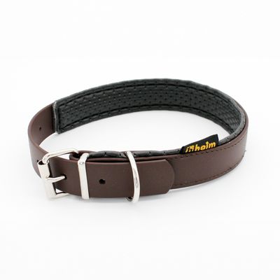 Heim Biothane® Collar with Soft Lining - Brown 32 - 39cm neck circumference, 19mm wide