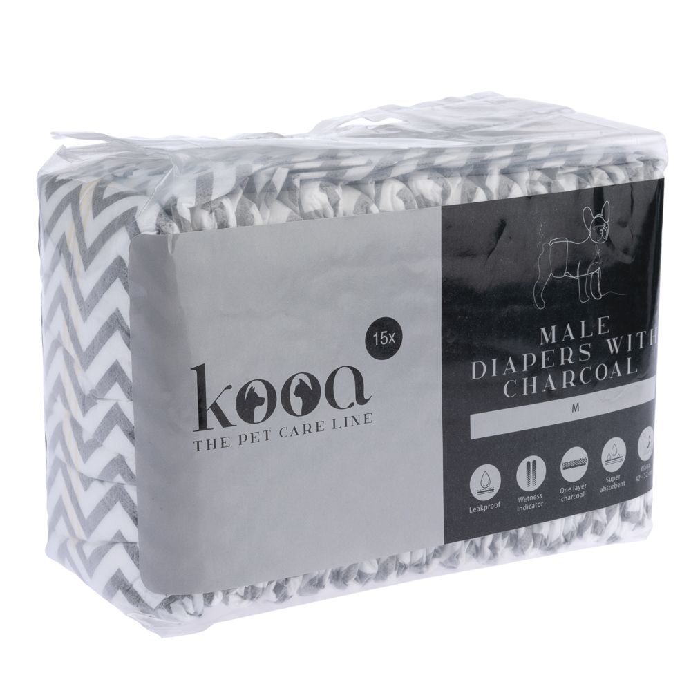 kooa Male Nappies with Charcoal Extra Small (15 Nappies)
