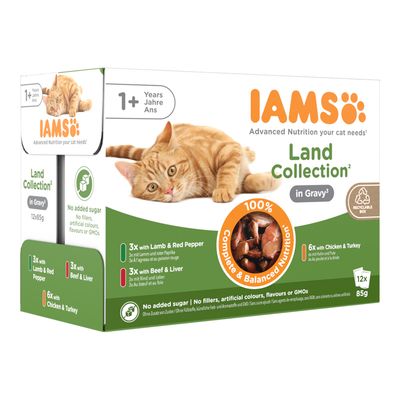 IAMS Advanced Nutrition Adult – Land Collection in Gravy 12 x 85g