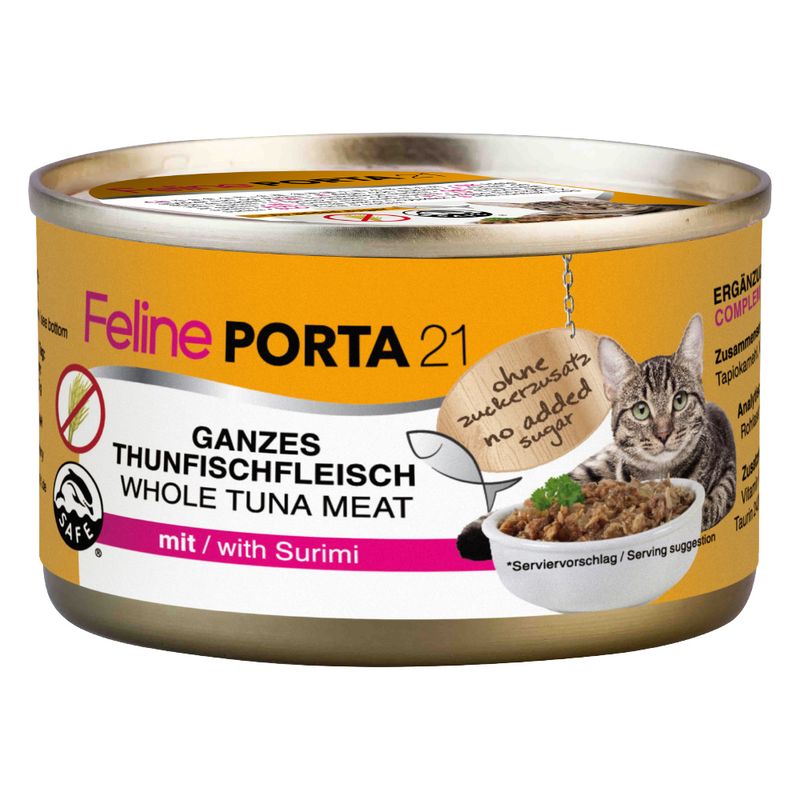Feline Porta 21 - 6 x 90g Whole Tuna with Shrimps