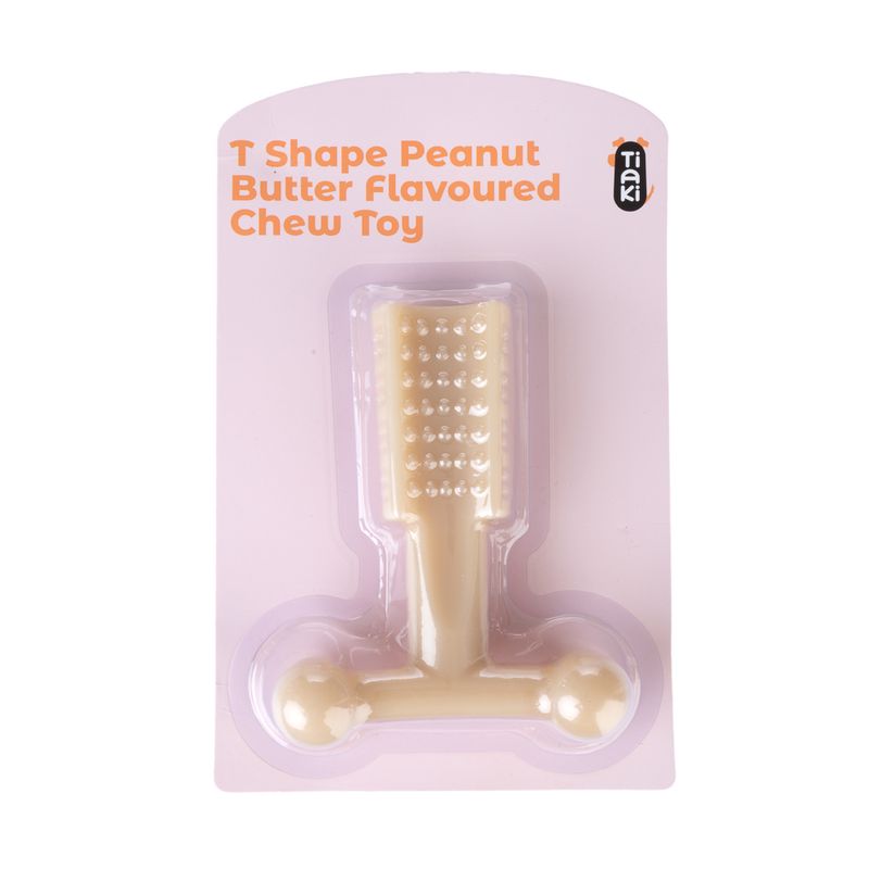 TIAKI T-Shaped Peanut Butter Flavour Chew Toy 14.4 x 12 x 5 cm (L x W x H)