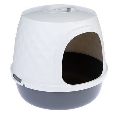 TIAKI Nebel Hooded Litter Tray Dark grey / white