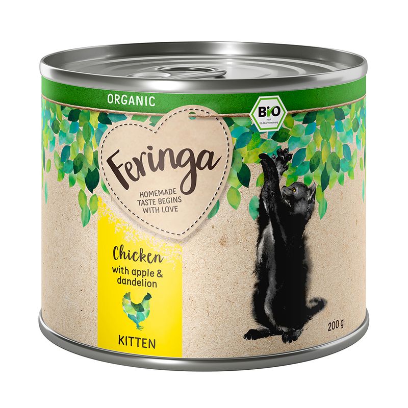 Feringa Organic Kitten Saver Pack 24 x 200g Mixed Pack (2 Varieties)