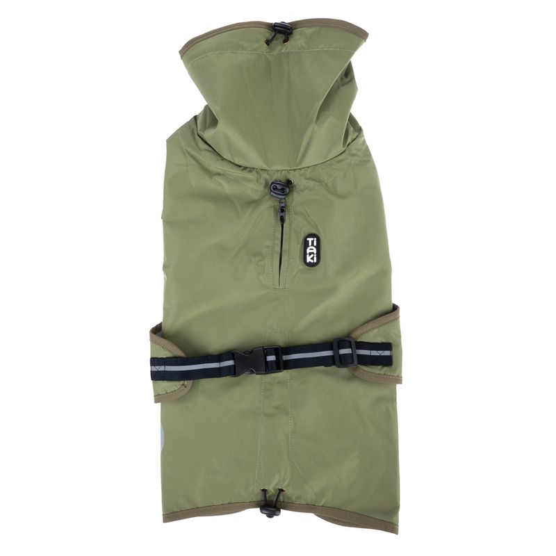 TIAKI Dog Raincoat - Olive approx. 40cm (Back Length)