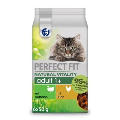 Perfect Fit Natural Vitality Adult 1+ Wet Cat Food Ocean Fish & Turkey (6 x 50g)