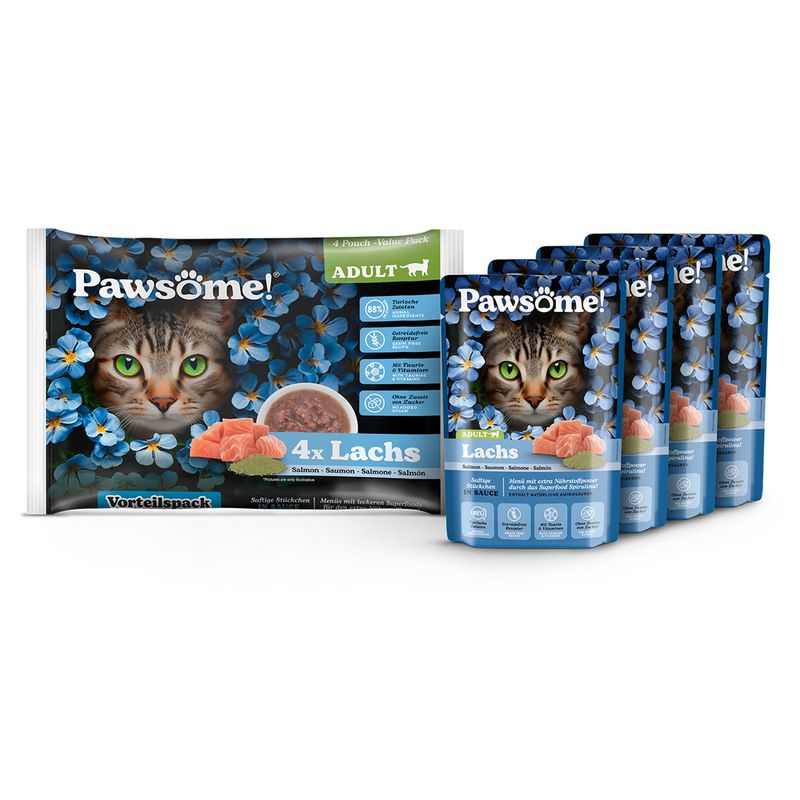 Pawsome Adult Cat 4 x 85g Beef