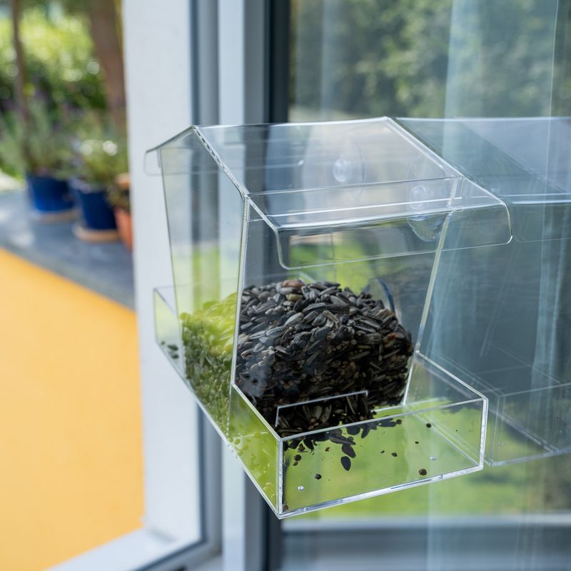 TIAKI bird feeder for the window L 15 x B 11 x H 23 cm