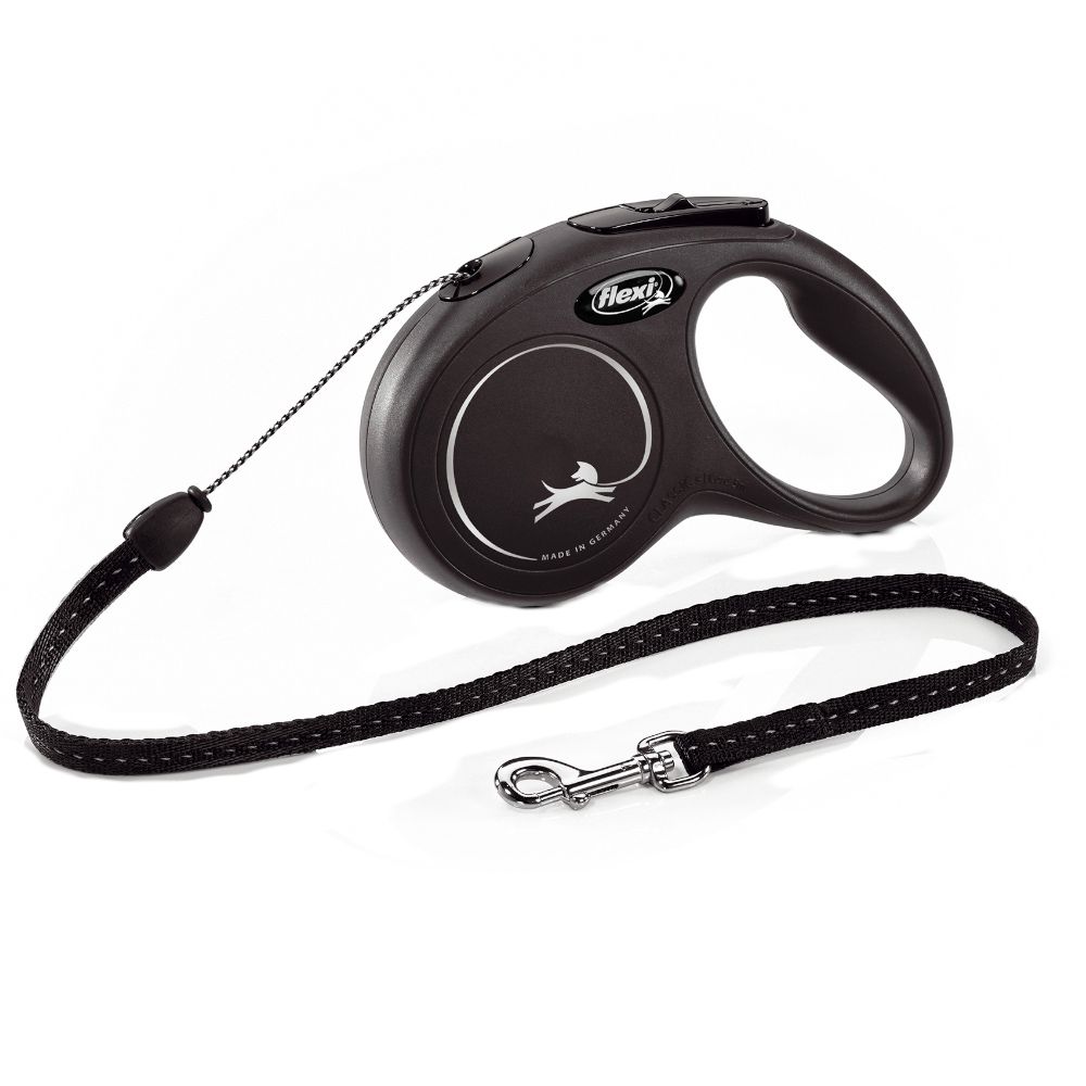 flexi Black New Classic 5m Rope Lead S: up to 12kg