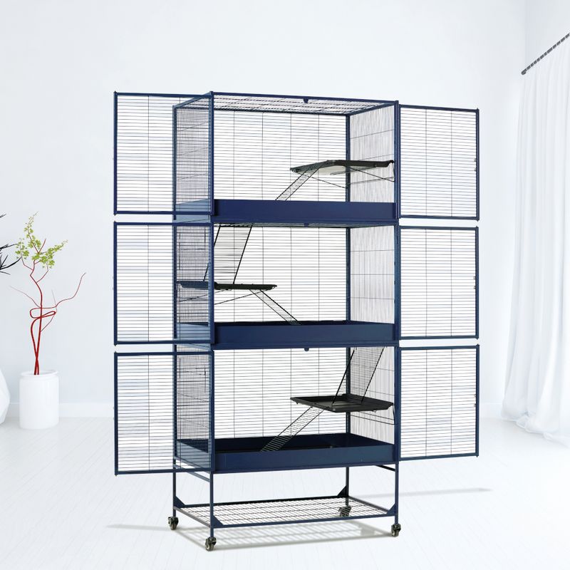 Savic Royal Suite 100 - Navy Blue Main Cage: 99.8 x 63.2 x 99cm (L x W x H)