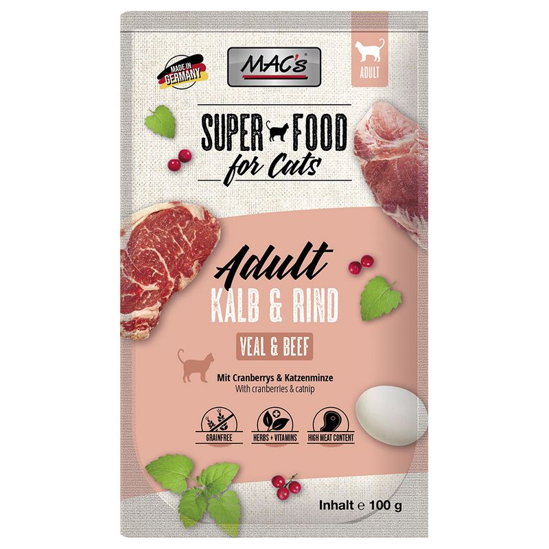 MAC's Cat Pouch Saver Pack 24 x 100g Veal & Beef