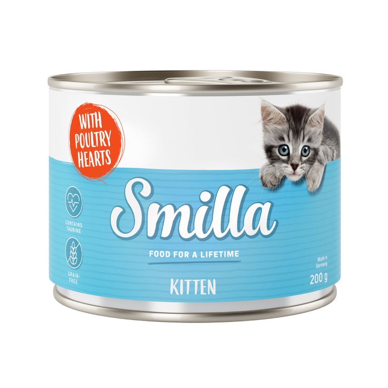 Smilla Kitten 6 x 200g Mixed Pack (Chicken, Veal & Poultry Hearts)