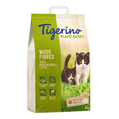 Tigerino Plant-Based Litter Wood Fibre - Natural Wood Scent (Unscented) 7l (3kg)