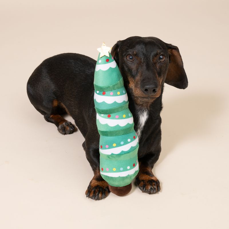 TIAKI Christmas Tree Plush Dog Toy diameter 8 x (L) 31 cm