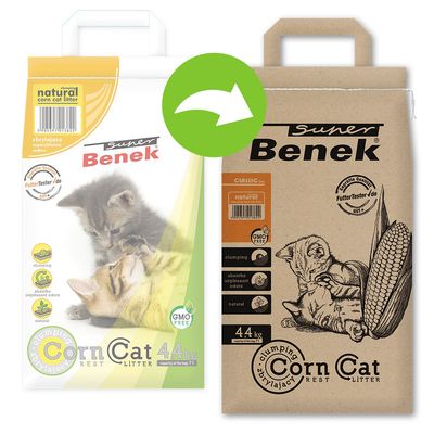 Super Benek Corn Cat Natural Clumping Litter 7l (approx. 4.4kg)
