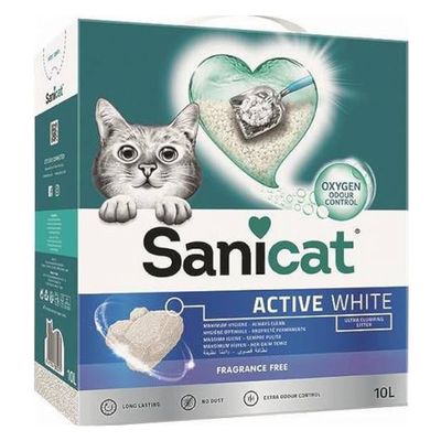 Sanicat Active White Clumping Cat Litter 10l