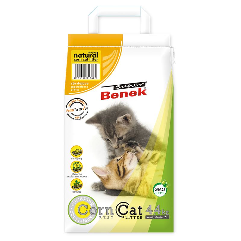 Super Benek Corn Cat Natural Clumping Litter 7l (approx. 4.4kg)