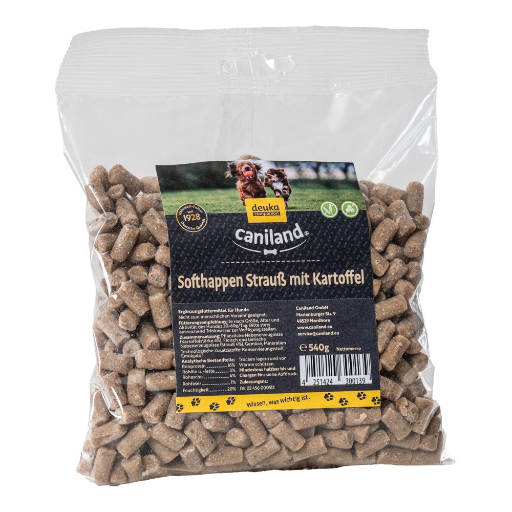 Caniland Soft Ostrich Chunks - Grain-Free 540g