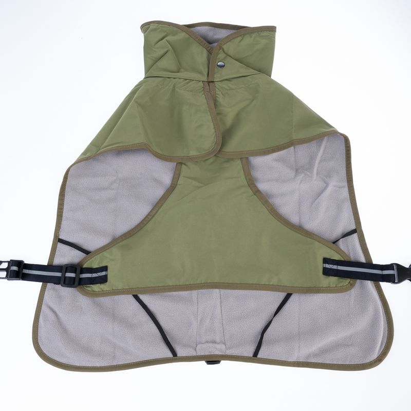 TIAKI Dog Raincoat - Olive approx. 40cm (Back Length)