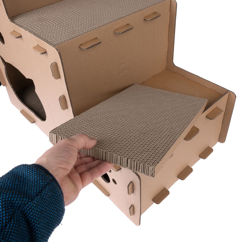 TIAKI Scratching Stairs Puzzle for Cats 70 x 40 x 60 cm (L x W x H)