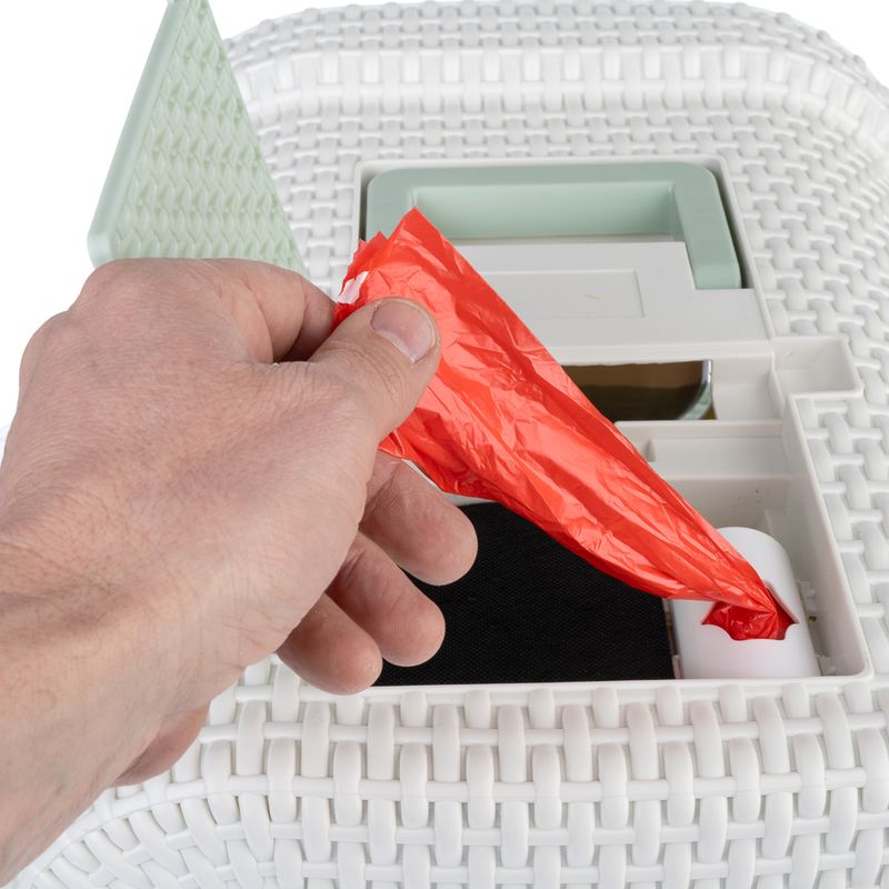 kooa Hooded Litter Draw with Litter Drawer White / Mint