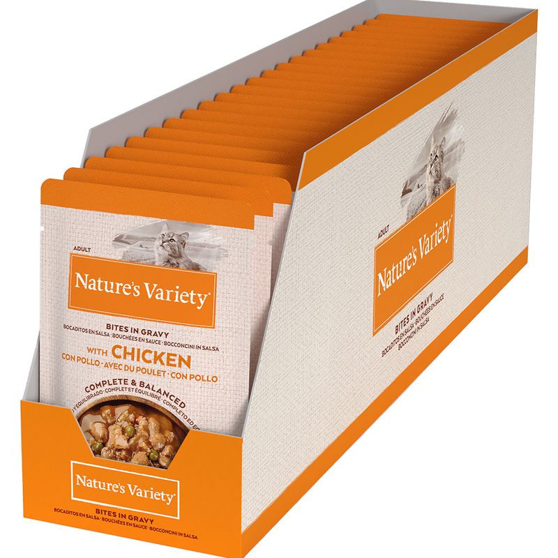 Nature's Variety Bites in Gravy 22 x 85g with Salmon
