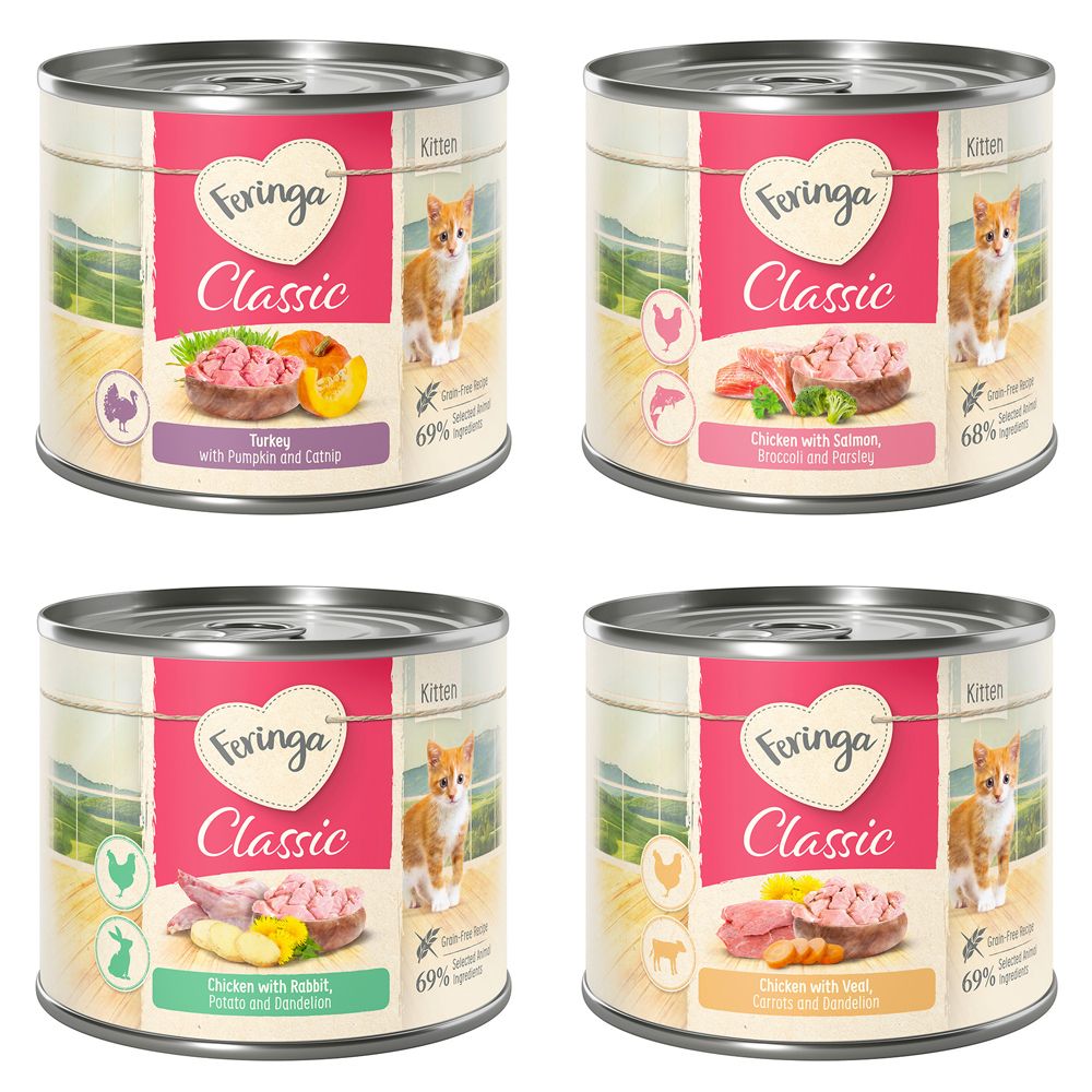Feringa Classic Menu Kitten Saver Pack 24 x 200g Mixed Pack: 4 Varieties