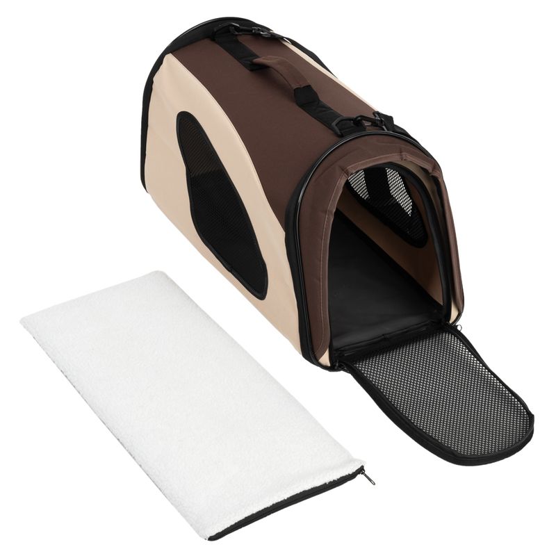 Pet Carrier Brown & Beige: 54 x 26 x 30cm (L x W x H)