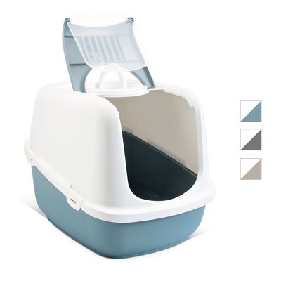 Savic Nestor Jumbo Covered Litter Tray XXL Light Grey / White