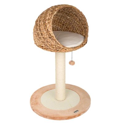 Karlie Banana Leaf Little Den Scratching Post Natural Beige