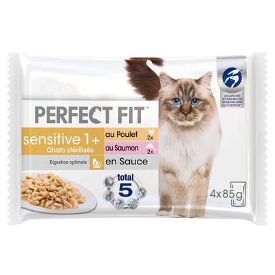 Perfect Fit Sensitive Sterile Adult 1+ Chicken & Salmon (52 x 85g)