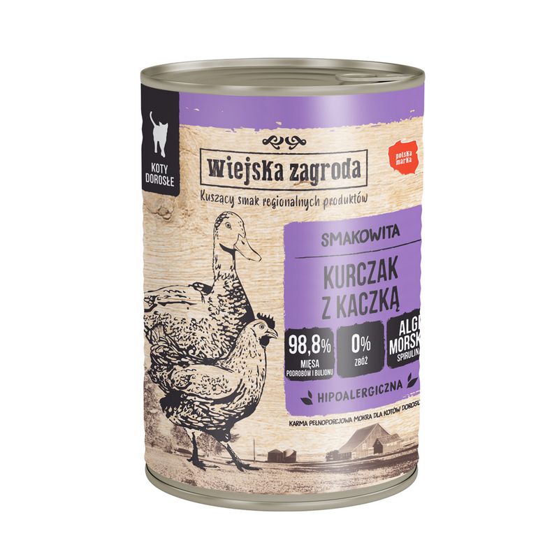 Wiejska Zagroda Cat 12 x 400g Chicken with Duck