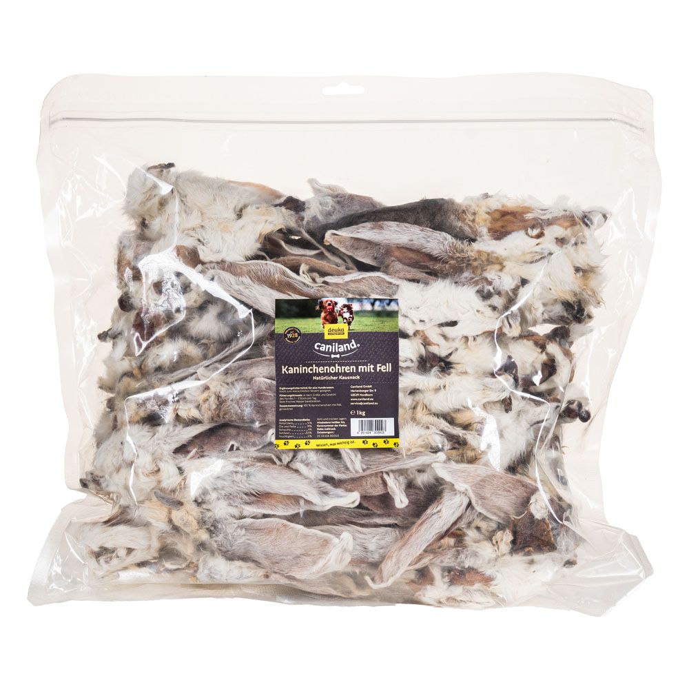 Caniland Rabbit Ears with Fur 1kg