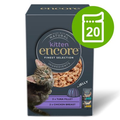 Encore Kitten Jelly Pouch Saver Pack 20 x 50g Finest Selection (2 Varieties)