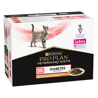 PURINA PRO PLAN Veterinary Diets Feline DM ST/OX - Diabetes Management Chicken (10 x 85g)