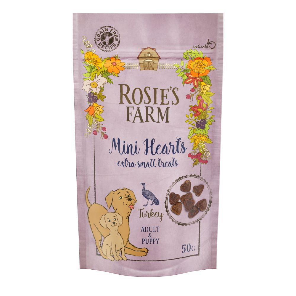 Rosie's Farm Puppy & Adult Mini Hearts - Turkey 50g