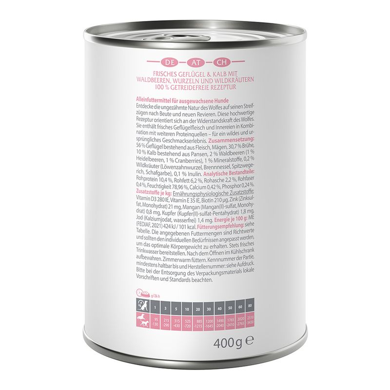 Wolf of Wilderness Adult 6 x 400g - With lots of fresh poultry Mixed Pack: 2x Stony Creek, 2x Sandy Path, 2x Steep Journey