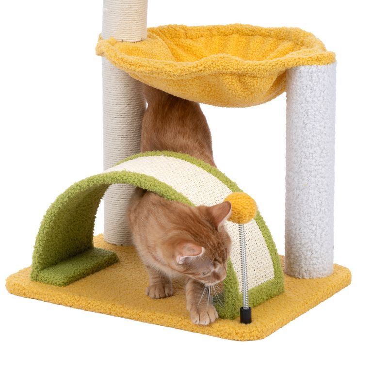 TIAKI Palm Scratching Tree with Hammock Yellow