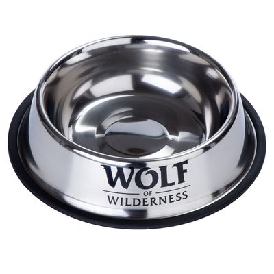 Wolf of Wilderness Stainless Steel Non-Slip Dog Bowl 0.85 litre, diameter 23cm