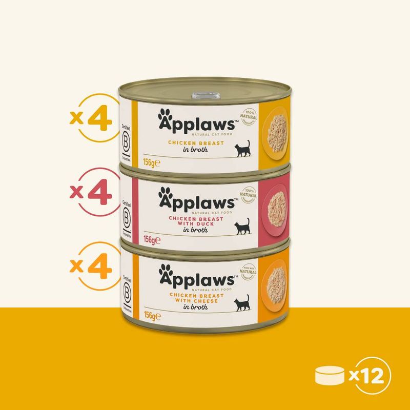 Applaws Cat Cans Mixed Pack 12 x 156g Chicken in Broth