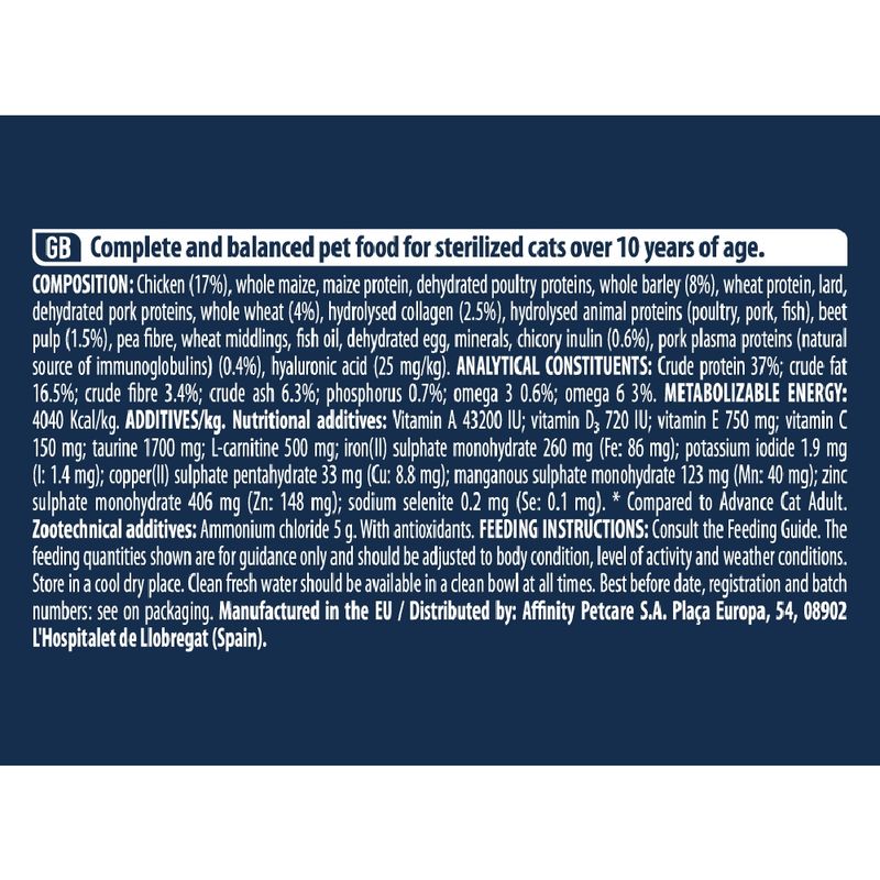 Affinity Advance Sterilised Senior 10+ with Chicken 1.5kg