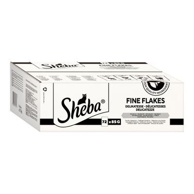 Sheba Pouches 72 x 85g Fine Flakes Poultry Selection in Jelly