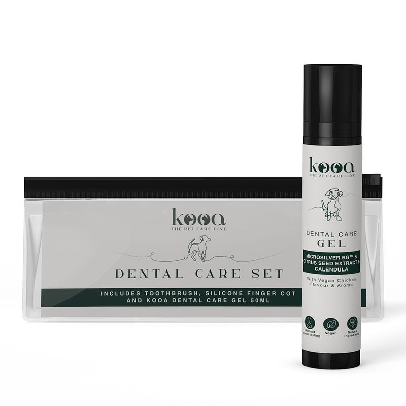 kooa Dental Care Set Toothbrush, Silicone Finger Cot, Vegan Tooth Gel (50ml)