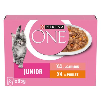 PURINA ONE Junior 8 x 85g Chicken & Salmon
