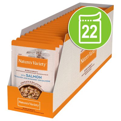 Nature's Variety Bites in Gravy 22 x 85g with Salmon