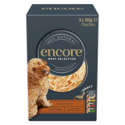 Encore Dog Gravy Pouch Mix 5 x 100g Meat Selection (3 Varieties)