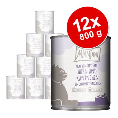 MjAMjAM Duo Saver Pack 12 x 800g Juicy Chicken & Rabbit with Steamed Pumpkin
