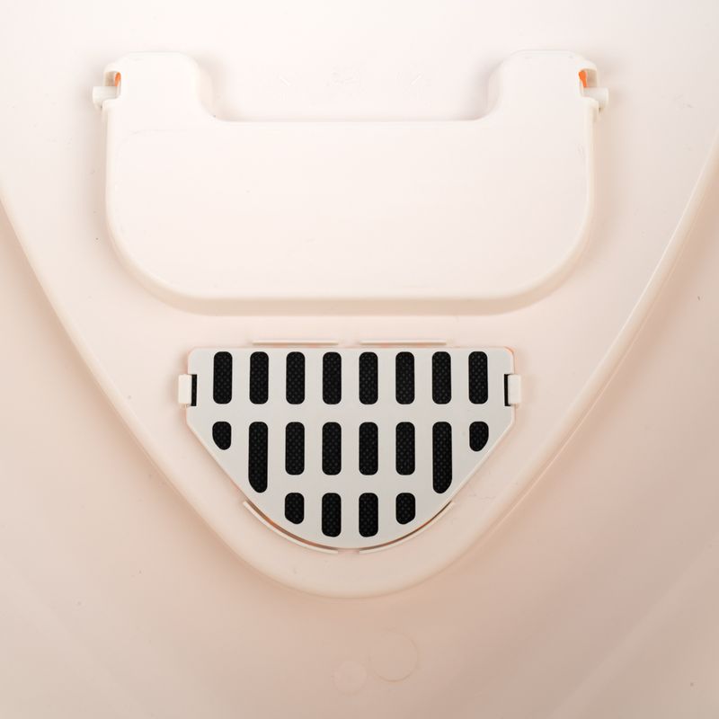 TIAKI Parfait Corner Hooded Litter Tray Cream/ pink