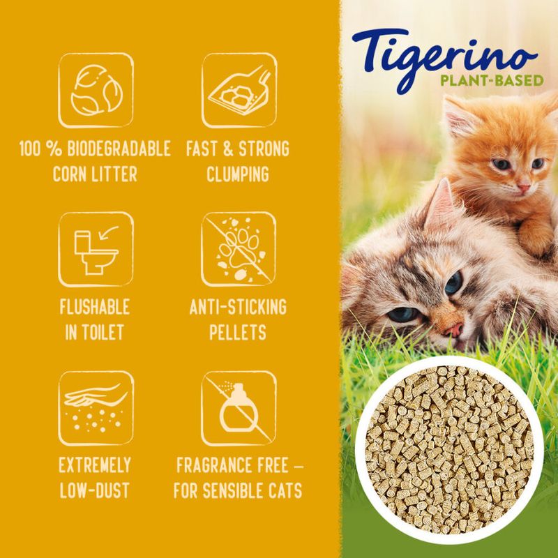Tigerino Plant-Based Litter Corn Pellets - Sensitive (Unscented) 7l
